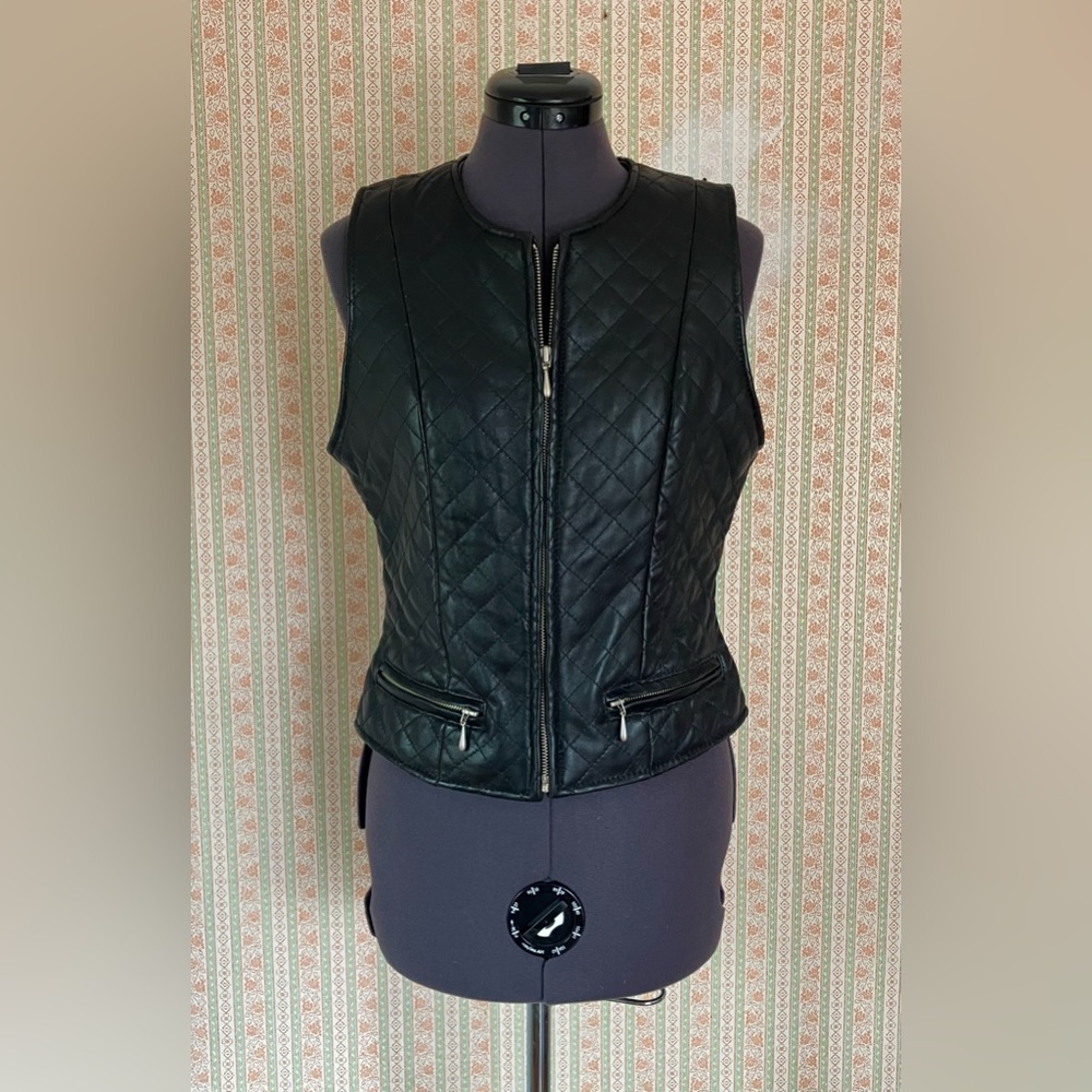 The Limited Quilted Leather Vest - Size XS